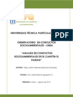 Analisis Global de Conflictos Socioambientales de El Cantón El Pangui