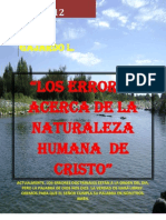 Los Errores Acerca de La Naturaleza Humana de Cristo - Carta