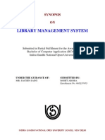 Library Management System: Synopsis ON