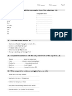 Grammar: Complete The Table With The Comparative Form of The Adjectives