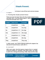 Simple Present .: Subject Verb Form Example