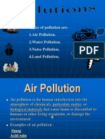 Types of Pollution Are-1.air Pollution. 2.water Pollution. 3.noise Pollution. 4.land Pollution