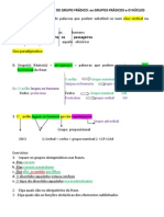 Nocões de Paradigma e de Grupo Frásico