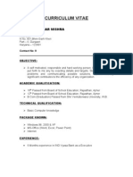 Curriculum Vitae: Santosh Kumar Mishra