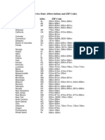 Zip Code and State Abbreviations