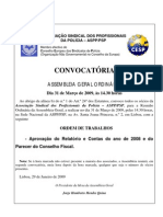 Convocatória AG 31-03-09 e Editais de Imprensa