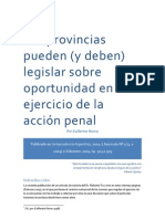 Las Provincias Pueden (Y Deben) Legislar Sobre Oportunidad en El Ejercicio de La Acción Penal