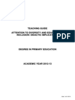 Teachingguide - Attention To Diversity and Educational Inclusion - Didactic Implications