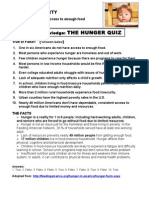 FOOD INSECURITY Test Your Knowledge: The Hunger Quiz