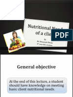 Fundamentals of Nursing-Meeting Basic Client Nutritional Needs