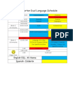 Kindergarten Dual Language Schedule 2013