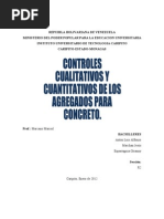 Controles Cualitativos y Cuantitativos de Los Agregados para Concreto