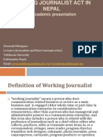 Working Journalist Act in Nepal