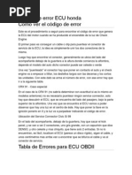 Codigo de Error ECU Honda