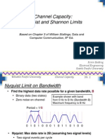 Channel Capacity: Nyquist and Shannon Limits: Based On Chapter 3 of William Stallings, Data and