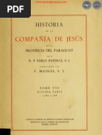 HISTORIA DE LA COMPAÑIA DE JESÚS EN LA PROVINCIA DEL PARAGUAY - POR EL PADRE PABLO PASTELLS - TOMO VIII - SEGUNDA PARTE - 1760 A 1768 - PORTALGUARANI