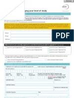 Upgrade Form - Changing Your Level of Study: Who Should Complete This Form?