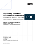 Negotiating Investment Banking Engagement Letters