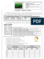 Sistema Decimal - Ordens e Classes