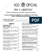 Decreto Reserva Sierra Montenegro Periódico Oficial Tierra y Libertad 21-06-00