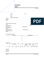 Welding Procedure Specification (WPS) of The Manufacturer