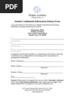 Bridges Academy: Student Confidential Information Release Form