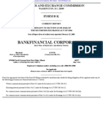 BankFinancial CORP 8-K (Events or Changes Between Quarterly Reports) 2009-02-23