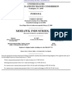 MOHAWK INDUSTRIES INC 8-K (Events or Changes Between Quarterly Reports) 2009-02-24