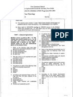 IARI PHD Entrance Question Paper 2011 - Plant Physiology