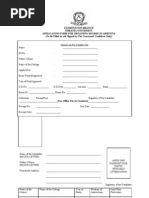 Examination Branch Osmania University Application Form For Obtaining Degree in Absentia (To Be Filled in and Signed by The Concerned Candidate Only)