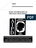 Army Basic Mathematics II Decimal Fractions