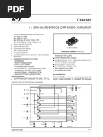 4 X 30W Quad Bridge Car Radio Amplifier: Protections: Description