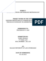 Growing Importance of Administrative Law and The Role of Judiciary in Administrative Action