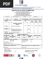 International Limited: Certificate of Visual Examination