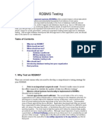 Relational DataBase Management Systems RDBMS Testing