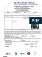 JC International Limited: Certificate of Visual Examination and Mpi