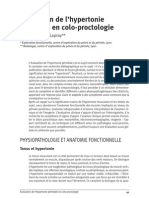 Évaluation de L'hypertonie Périnéale en Colo-Proctologie