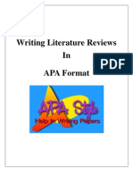 Writing Literature Reviews in APA Format