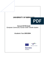 University of Bergamo: European Community Course Credit Transfer System