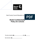 Model Confidentiality Policy For Schools: Kent County Council Education & Libraries