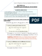 SECTION 2.2: Properties of Limits and Algebraic Functions: Limit Form 0