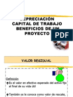 Depreciación, Capital de Trabajo y Beneficios de Un Proyecto