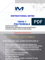 Topic 1 POLYNOMIALS