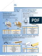 Shower Door U-Channel With Wipe For 3/8" and 1/2" (10 and 12 MM) Glass Aluminum Glazing U-Channel For 1/4" (6 MM) Glass Only