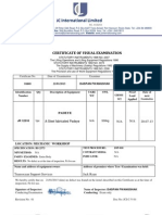 International Limited: Certificate of Visual Examination