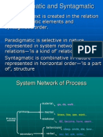 Paradigmatic and Syntagmatic Relation