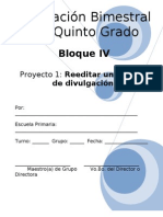 Plan - 5to Grado - Bloque IV - Español