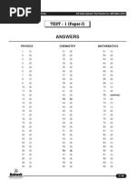 Answers: TEST - 1 (Paper-I)