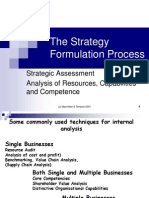 The Strategy Formulation Process: Strategic Assessment Analysis of Resources, Capabilities and Competence