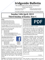 Bridgeside Bulletin: Sunday 14th April, 2013 Third Sunday of Easter, Year C